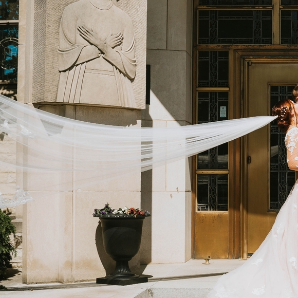Cathedral Light Ivory Wedding Veil - Picture 7 of 8